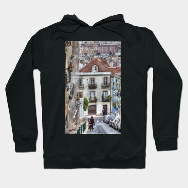 Houses in Bairro Mouraria, Lisbon, Portugal Hoodie by Kruegerfoto